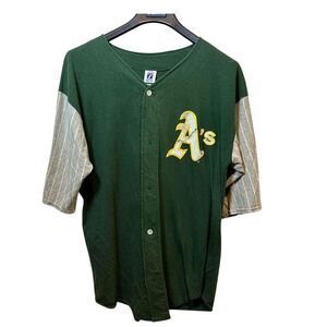 Oakland A's Vintage Button Up Jersey‎ Shirt. Size Medium